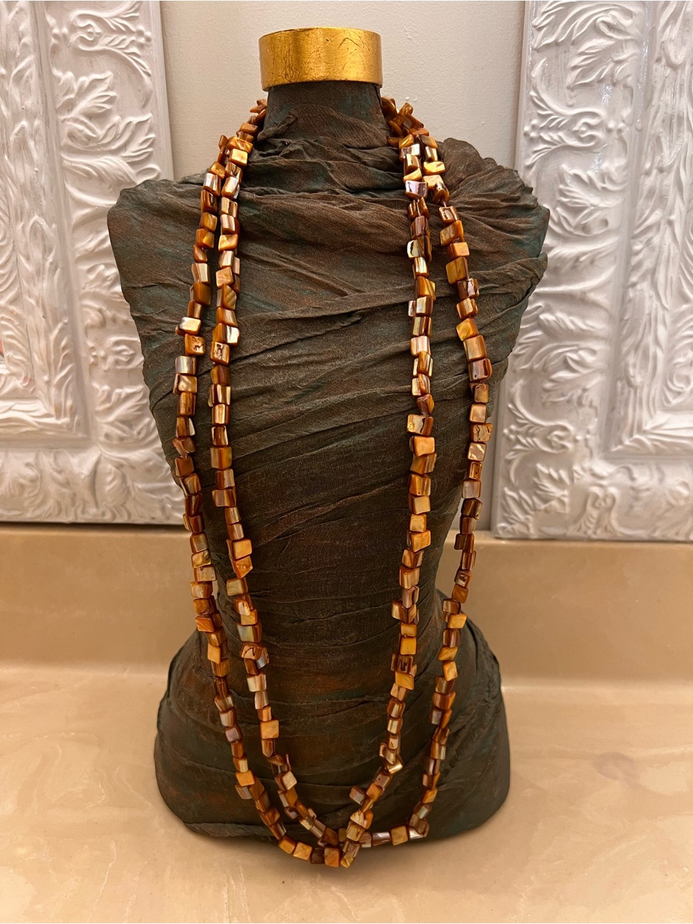 Double Strand Vintage Mother of Pearl Necklace